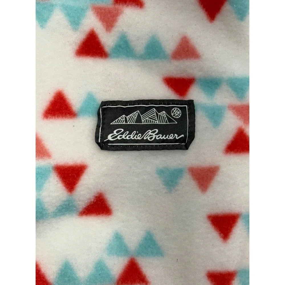 Eddie Bauer Fleece Quarter Zip Pullover‎ Geometric Triangle Kids M 10/12